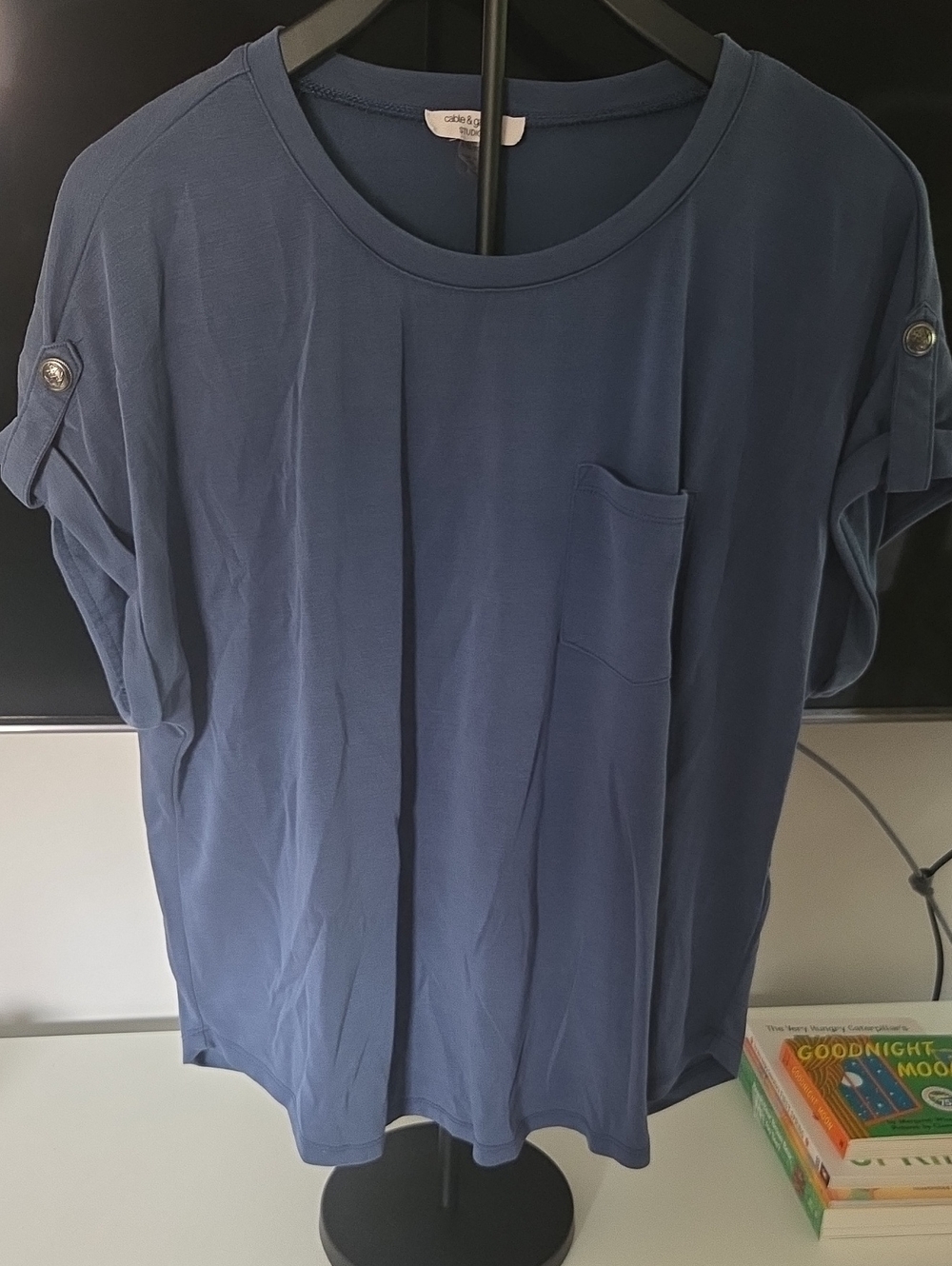 Cable & Gauge Slate Blue Short Sleeve Pocket Tee